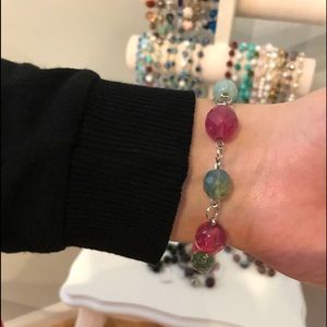 Pink & Green Crystal Bracelet